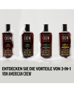 American Crew 3-en-1 Camomille &amp; Pin 250ml - Shampoing, Après-Shampoing et Gel Douche