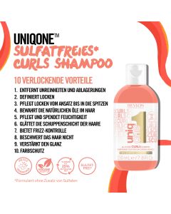 Revlon Uniq One Curls Shampoo 230ml - Shampooing Nourrissant pour Cheveux Bouclés