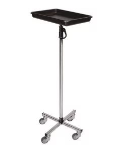 Efalock Chariot de Cabine à Roulettes - Plateau Noir, Hauteur Réglable 88-140 cm