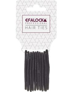 Efalock Élastiques à Cheveux Noirs - Lot de 10 Pièces
