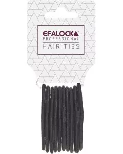 Efalock Élastiques à Cheveux Noirs - Lot de 10 Pièces