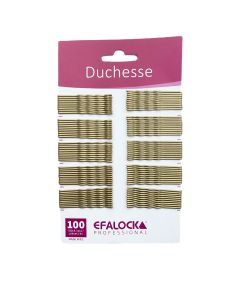 Efalock Épingles à Cheveux Duchesse 50mm Dorées – Lot de 100 Pièces Professionnelles