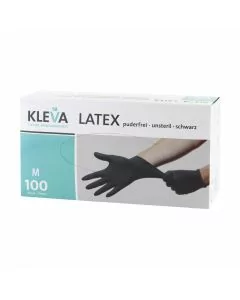 Fripac Kleva Gants en Latex Noirs sans Poudre Taille L 100 Pièces