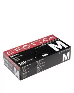 Efalock Gants Nitrile Noirs Non Poudrés Taille M - Protection Professionnelle