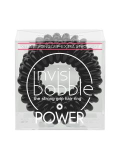 Invisibobble Power True Black - Élastique Spirale Extra Fort pour Cheveux Épais