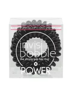 Invisibobble Power True Black - Élastique Spirale Extra Fort pour Cheveux Épais