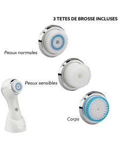 Brosse vibrante visage et corps waterproof sans fil Sonic Pro de Sibel