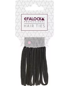 Efalock Élastiques à Cheveux Épais Noir 10 Pièces