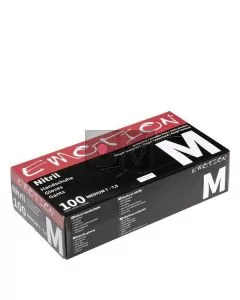 Efalock Gants Nitrile Noirs Non Poudrés Taille M - Protection Professionnelle