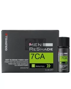 Goldwell Men Reshade Power Shot 7CA - Réducteur de Cheveux Gris Naturel 4x20ml
