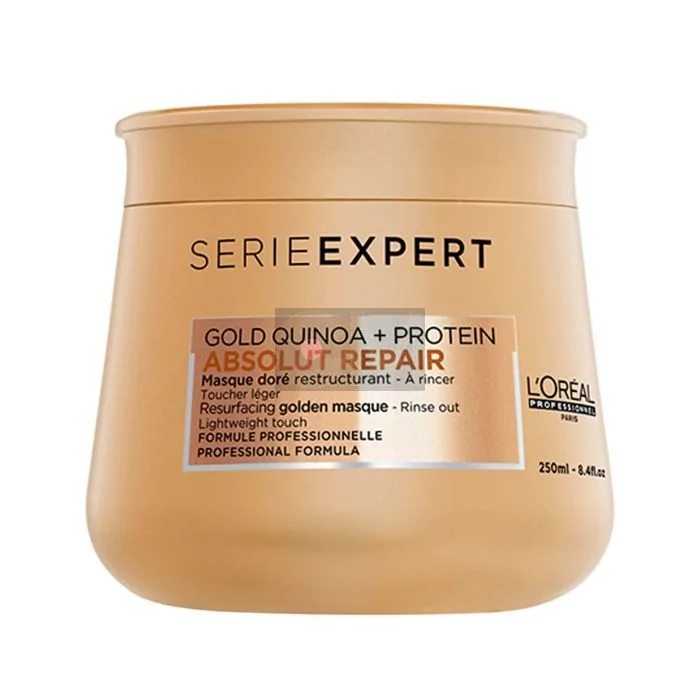 Absolut Repair Gold Quinoa + Protein - Masque Doré restructurant - à rincer - | 250 ml - Serie Expert 