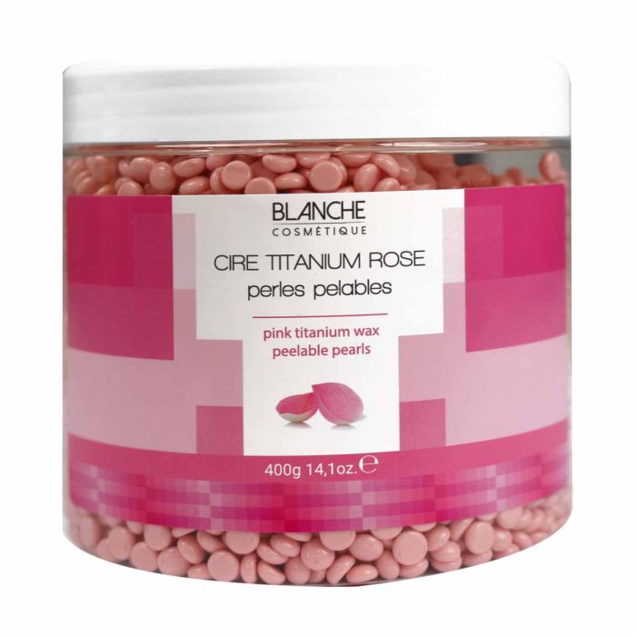 Pot 400ml Cire Pelable au Titanium Rose Blanche Cosmétique