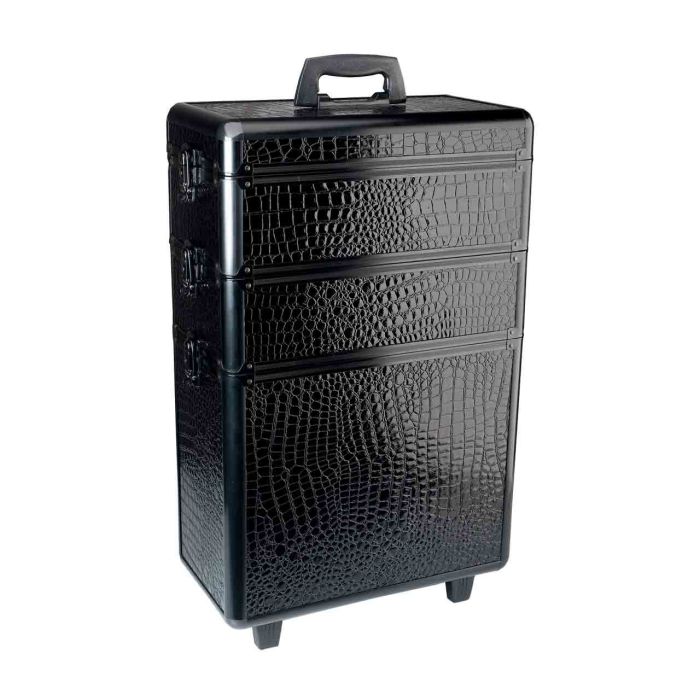 Valise de coiffure à roulettes croco aluminium à 3 étages – SIBEL