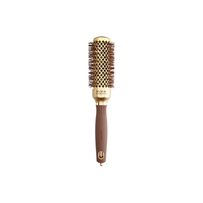 Olivia Garden Expert Blowout Shine 35/50 mm Or & Brun - Brosse Ronde Professionnelle