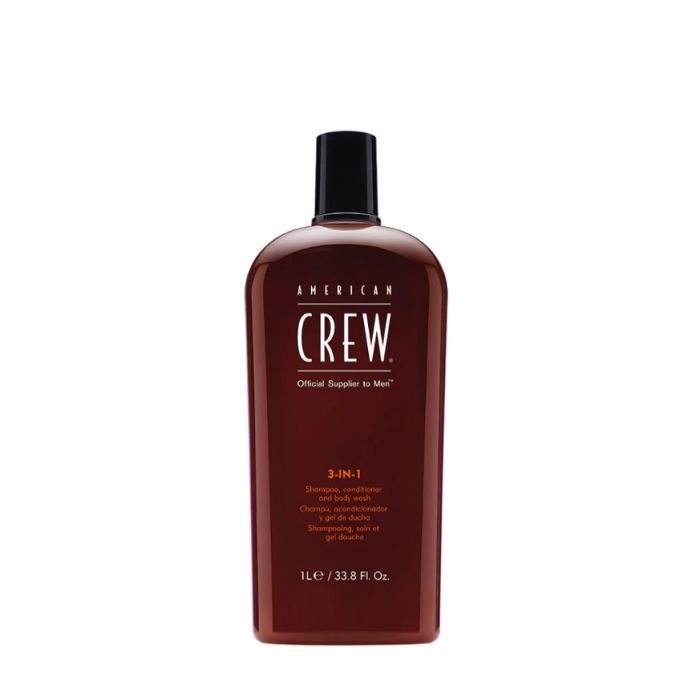 American Crew 3-en-1 Classic 1L – Shampoing, Après-shampoing & Gel Douche