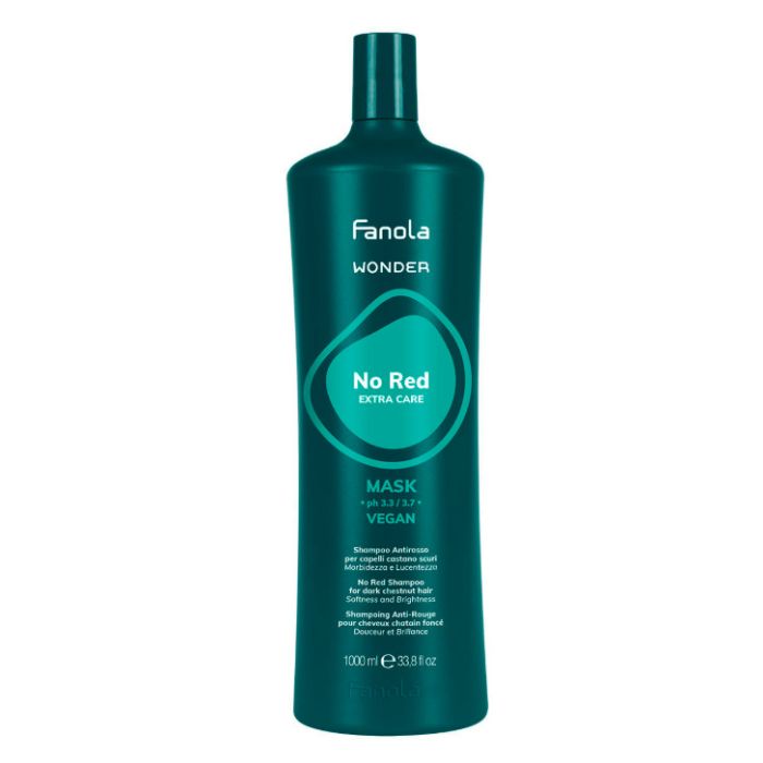 Fanola No Red Masque 1000ml - Neutralise les Reflets Roux sur Cheveux Bruns