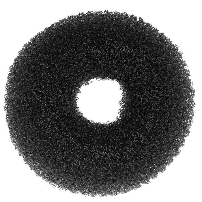 Efalock Anneau Chignon 12cm Noir - Coussin Volumineux pour Cheveux Foncés