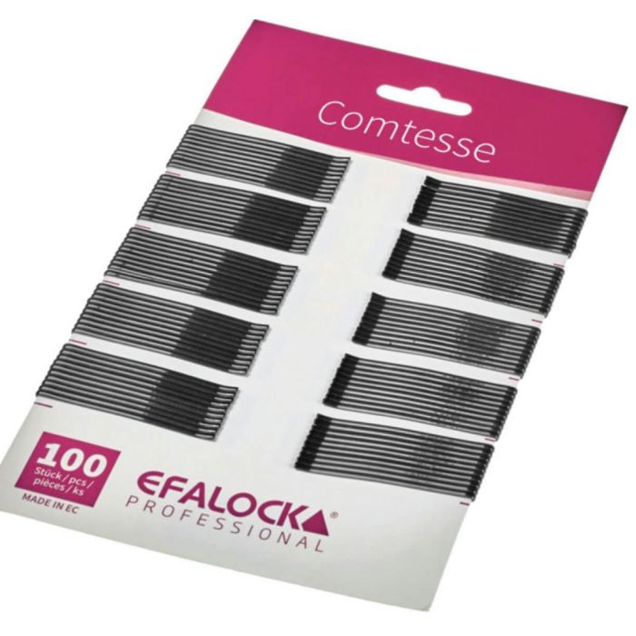 Efalock Comtesse Pinces à Cheveux 5cm Noir 100 Pièces