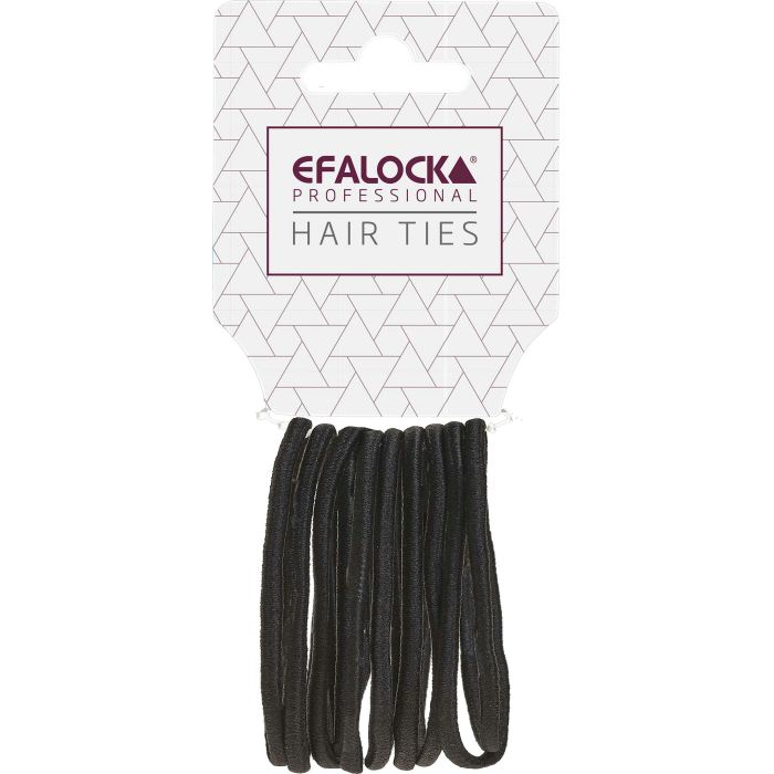 Efalock Élastiques à Cheveux Épais Noir 10 Pièces