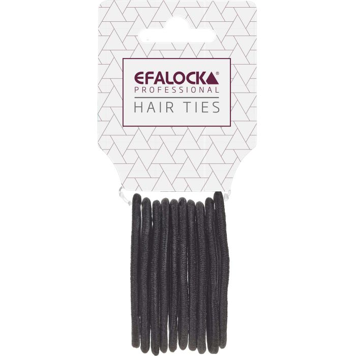 Efalock Élastiques à Cheveux Noirs - Lot de 10 Pièces