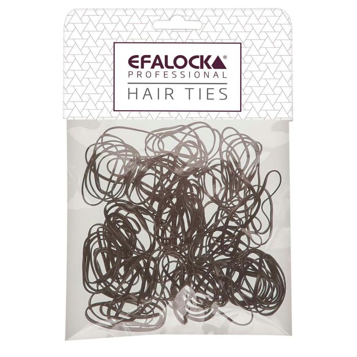 Efalock Élastiques Rasta Fins/Petits Marron 100 pcs – Fixation Invisible pour Tresses et Coiffures Précises