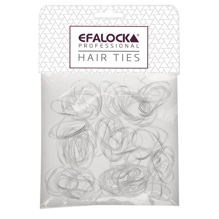 Efalock Élastiques Rasta Fins Transparents - 100 pièces pour Tresses et Cheveux Fins
