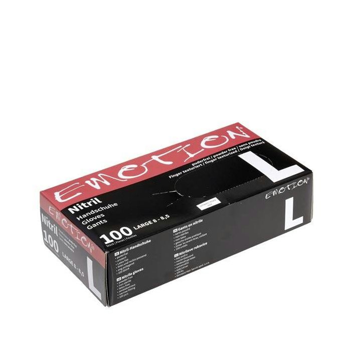 Efalock Gants Nitrile Noirs Non Poudrés Taille L - Protection Professionnelle