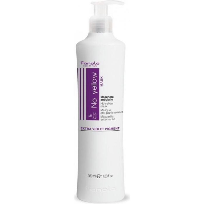 Fanola No Yellow Masque 350ml - Masque Anti-Jaunissement pour Blonds et Cheveux Gris
