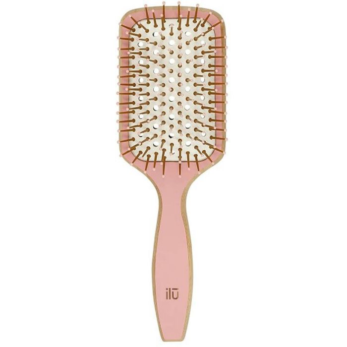 ILU Bamboo Brush Sweet Tangerine - Brosse Démêlante en Bambou Écologique et Végane