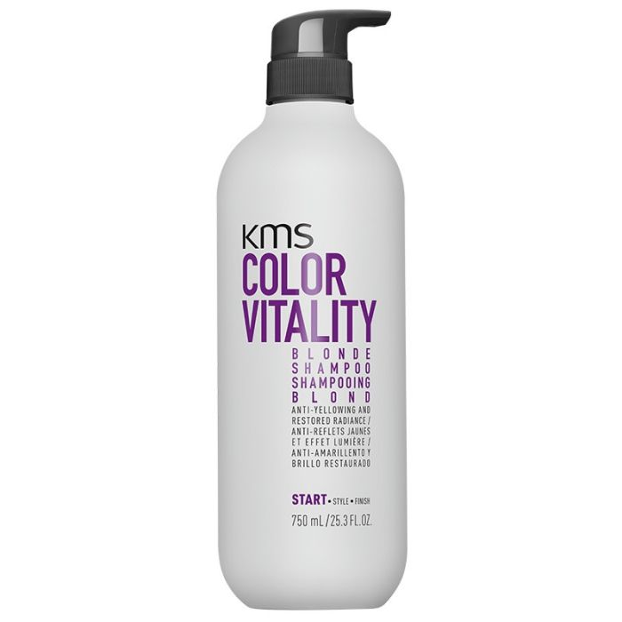 KMS Color Vitality Blonde Shampoo 750ml - Neutralise les Reflets Jaunes