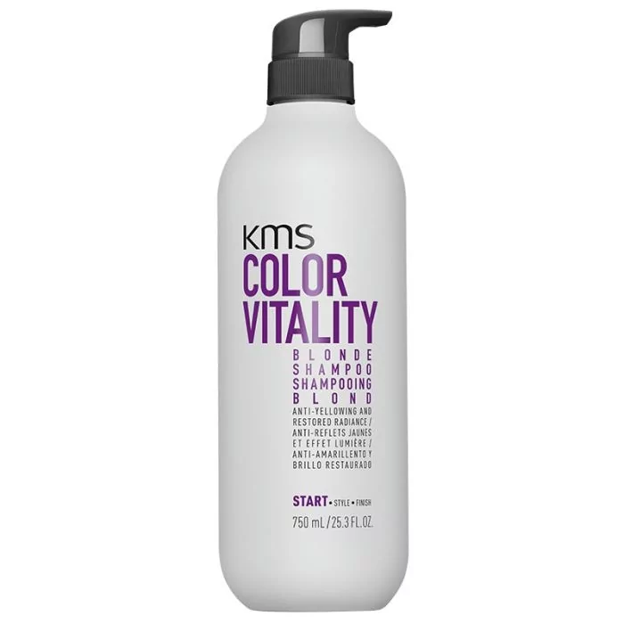 KMS Color Vitality Blonde Shampoo 750ml - Neutralise les Reflets Jaunes