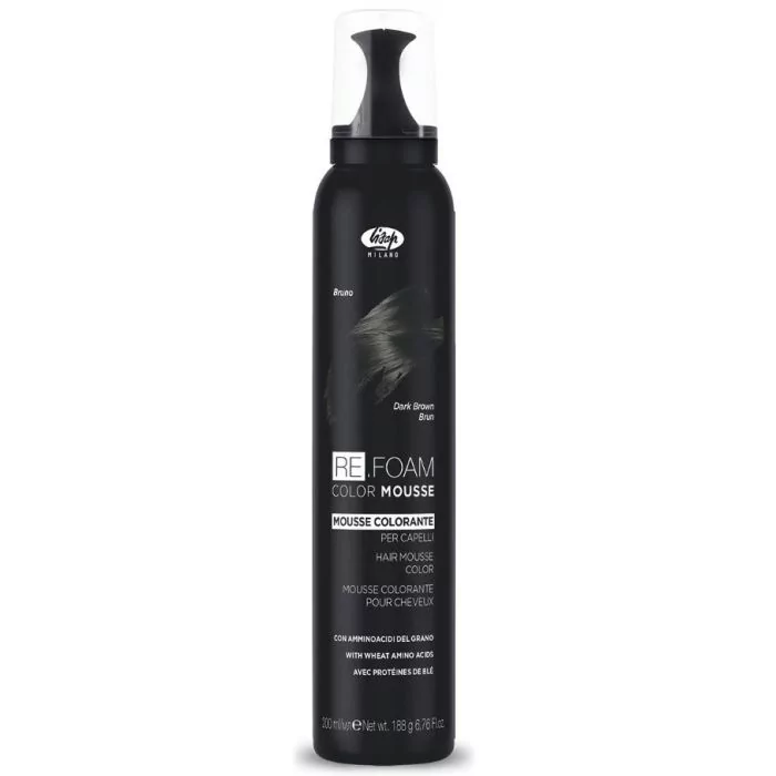 Lisap ReFoam Dark Brown 200ml - Mousse Coiffante Ravivante de Couleur