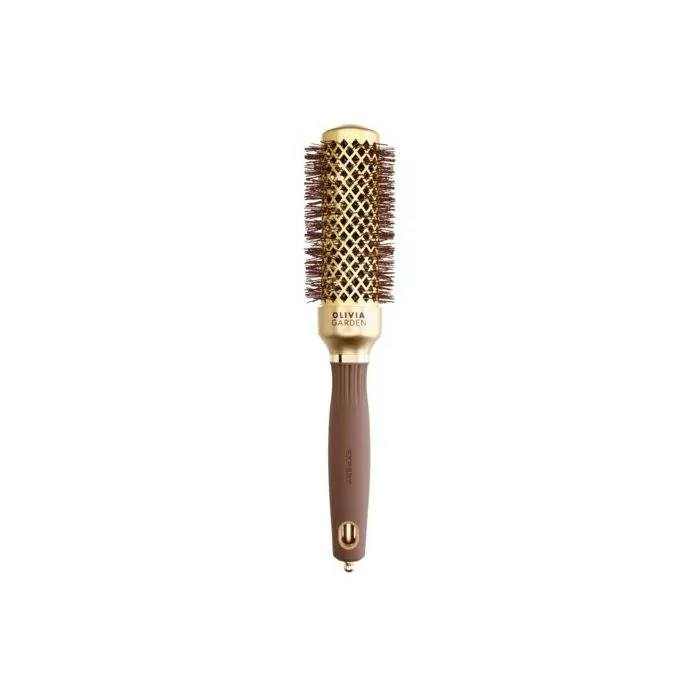 Olivia Garden Expert Blowout Shine 35/50 mm Or & Brun - Brosse Ronde Professionnelle