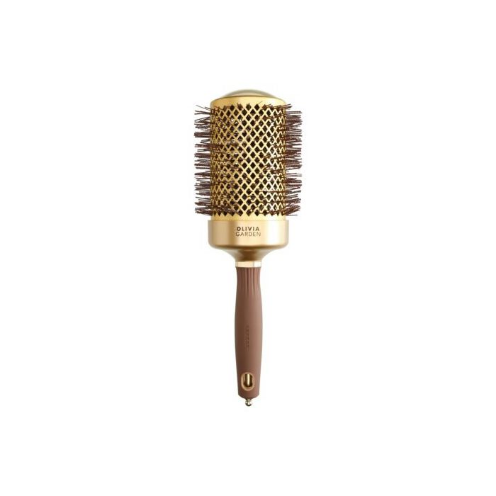 Olivia Garden Expert Blowout Shine 65/80 mm Or & Marron - Brosse Ronde Professionnelle