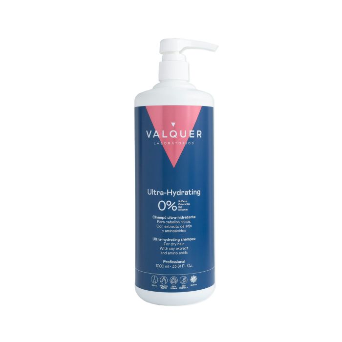Valquer Shampooing Ultra Hydratant 1000ml - Protéines de Lait & Soja