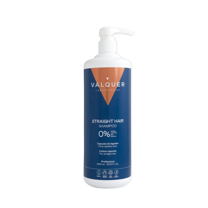 Valquer STRAIGHT HAIR Shampooing Cheveux Lisses Panthenol & Coton 1000ml