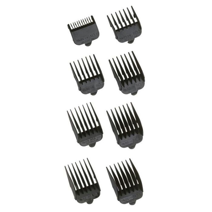 Wahl Set de Peignes de Coupe Professionnels en Plastique - 8 Hauteurs (3-25mm)