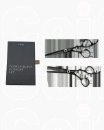 e-kwip Black Flower Set 5.5" - Ciseaux Professionnels Titane Rose Gold