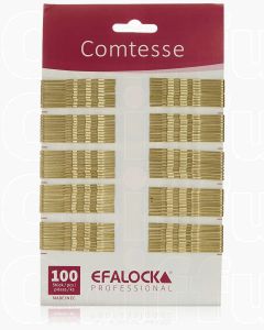 Efalock Comtesse Pinces à Cheveux Dorées 5 cm – 100 Pièces Professionnelles