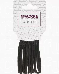Efalock Élastiques à Cheveux Épais Noir 10 Pièces