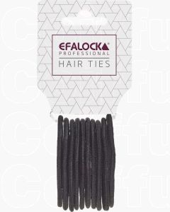 Efalock Élastiques à Cheveux Noirs - Lot de 10 Pièces