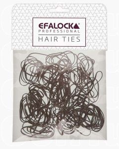 Efalock Élastiques Rasta Fins/Petits Marron 100 pcs – Fixation Invisible pour Tresses et Coiffures Précises