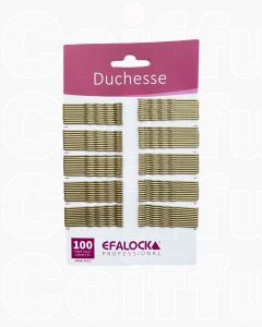 Efalock Épingles à Cheveux Duchesse 50mm Dorées – Lot de 100 Pièces Professionnelles