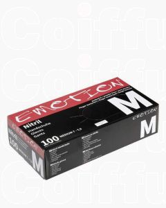 Efalock Gants Nitrile Noirs Non Poudrés Taille M - Protection Professionnelle