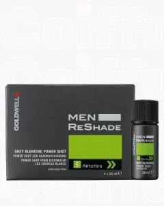 Goldwell Men Reshade Power Shot 4CA - Réduction Naturelle des Cheveux Gris - 4x20ml