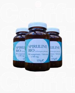 SPIRULINE cure de 3 mois - Lot de 3 flacons de Spiruline Bio - BSS