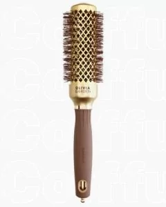 Olivia Garden Expert Blowout Shine 35/50 mm Or & Brun - Brosse Ronde Professionnelle