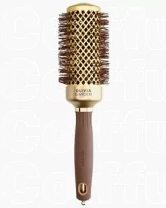 Olivia Garden Expert Blowout Shine 45/60 mm Or & Brun - Brosse Ronde Professionnelle