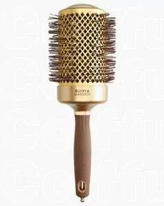 Olivia Garden Expert Blowout Shine 65/80 mm Or & Marron - Brosse Ronde Professionnelle