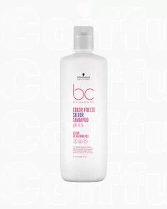 Schwarzkopf Professional BC Color Freeze Silver Shampoo 1000ml - Neutralisant Reflets Jaunes